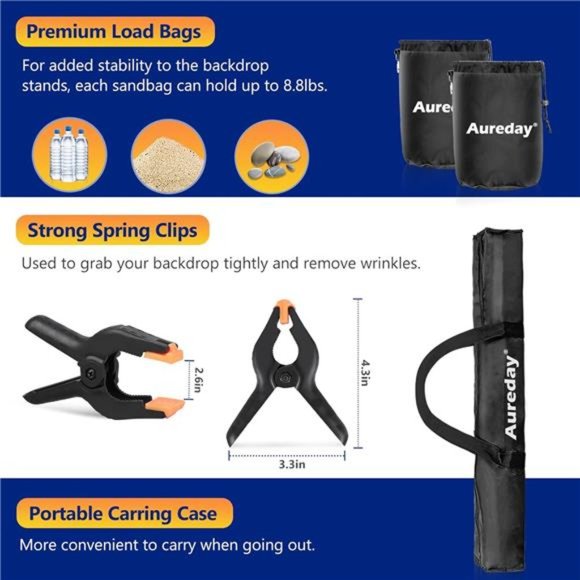 Backdrop Stand, 10x8.5ft Adjustable Photo Backdrop Stand , Heavy Duty - Picture 5 of 7